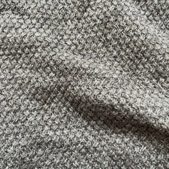 Billy Reid Merino Wool Mock Sweater $298 Gray Brown Quarter Zip XL Knit Pullover